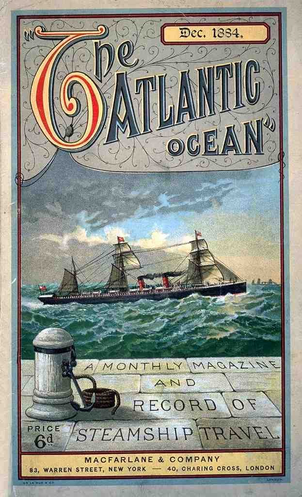 144 The Atlantic Ocean Journal 1884 Vintage A4 Photo Print