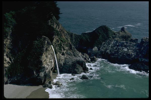 144088 Julia Pfeiffer Burns State Park McWay Waterfall A4 Photo Print