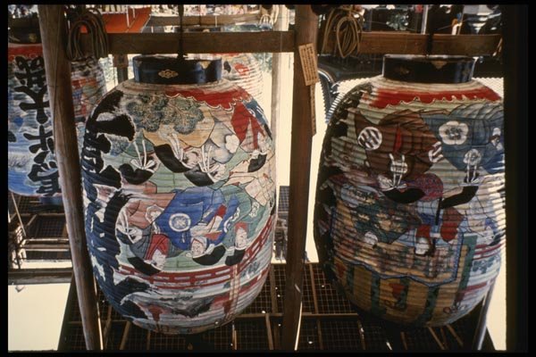 145036 Giant Lanterns Decorate An Ancient Buddhist Temple A4 Photo Print