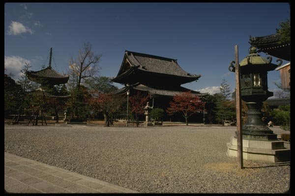 145037 Temple Compound With Main Building, Pagoda And Lanterns A4 Photo Print