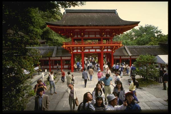 145049 Vermillion Colored Kamigamo Shrine A4 Photo Print