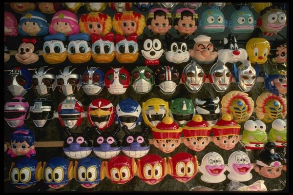 145094 Plastic Masks For Children Displayed At Festival Time A4 Photo Print
