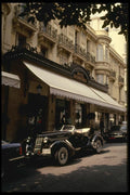 146040 Charming Front Entrance Enhanced By Vintage Roadster A4 Photo Print