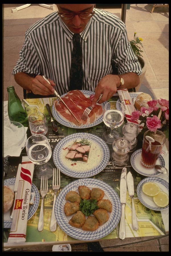 146060 Continental Dishes, Out Of Doors A4 Photo Print