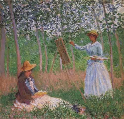 147 Suzanne Reading And Blanche Painting By The Marsh At Giverny 1887 A4 Photo Print