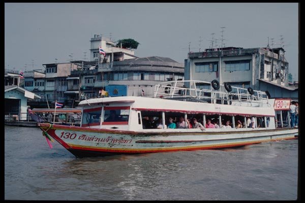 147014 Bangkok Choa Phra River Express Boat A4 Photo Print