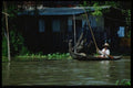 147017 Choa Phra River Woman In Canoe A4 Photo Print