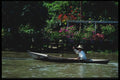 147022 Choa Phra River Woman In Canoe A4 Photo Print