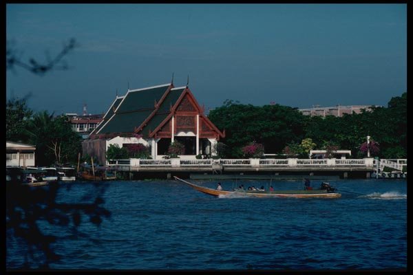 147023 Choa Phra River Long tailed Boat A4 Photo Print