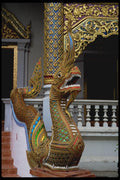 147057 Chiang Mai Wat Phra Singh Naga A4 Photo Print