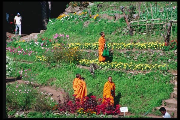 147065 Chiang Mai Meo Village Monks A4 Photo Print
