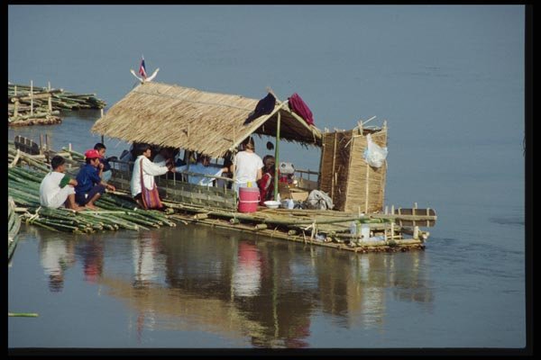 147074 Chiang Rai Raft On Maekok River A4 Photo Print