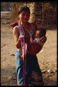147077 Chiang Rai Karen Village Woman And Child A4 Photo Print