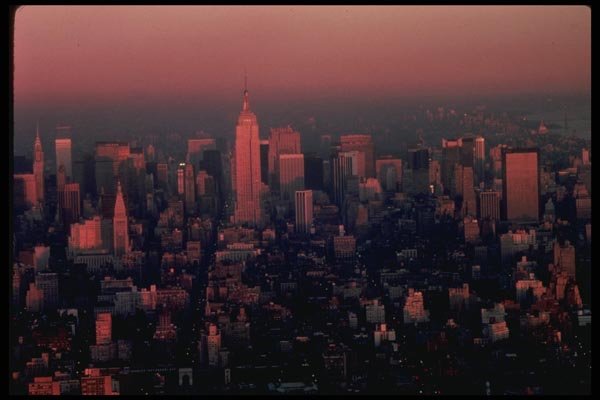 148003 New York Skyline At Sunset, Looking Uptown A4 Photo Print