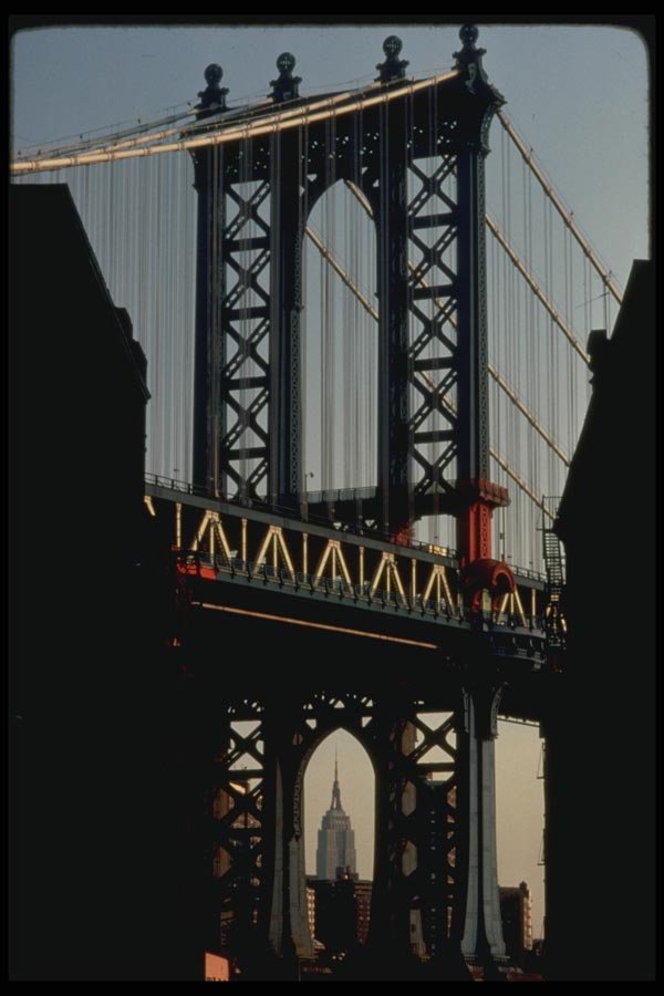 148018 Empire State Building Through Arch Of Manhattan Bridge A4 Photo Print