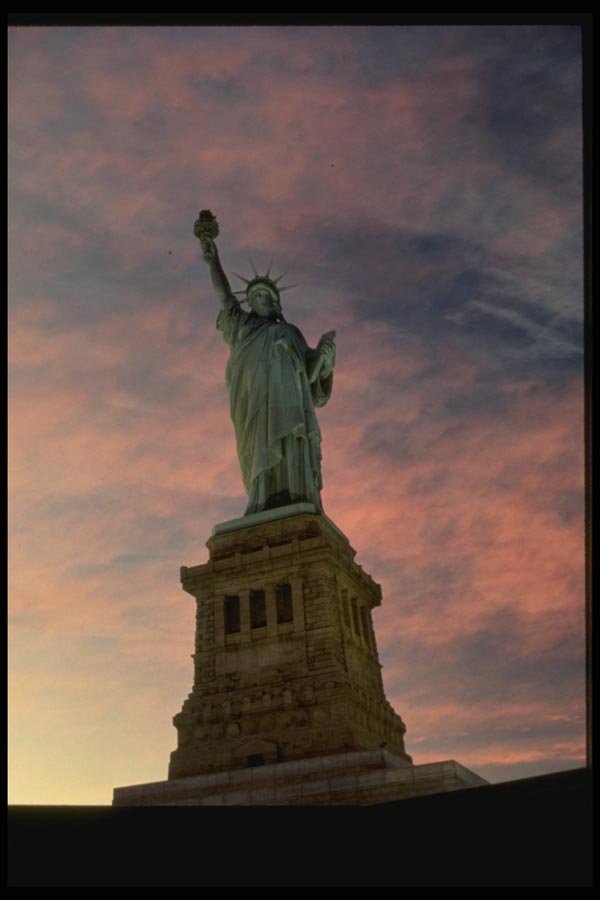 148023 Statue Of Liberty In Silhouette A4 Photo Print