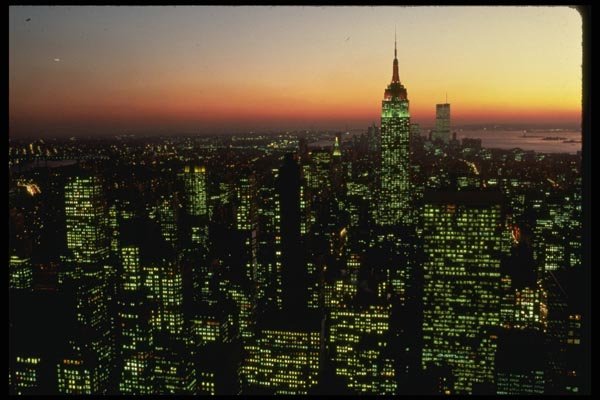 148024 Night Lights Of New York A4 Photo Print