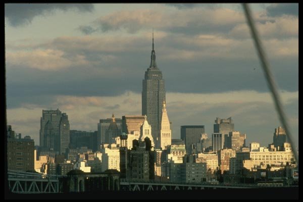 148043 Midtown Skyline From The Brooklyn Bridge A4 Photo Print