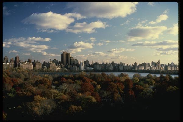 148048 Central Park And Reservoir, In Autumn A4 Photo Print