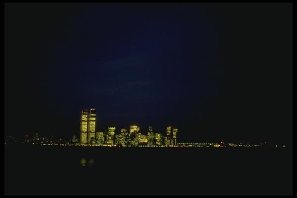 148053 Lower Manhattan's Lights At Night A4 Photo Print
