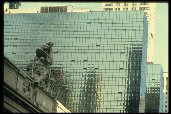 148087 Statuary, Grand Central Station, Hyatt Regency In Rear A4 Photo Print