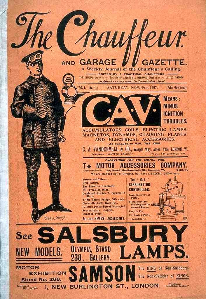 149 The Chauffeur 1907 Vintage A4 Photo Print