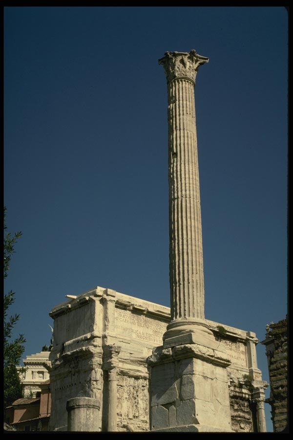 149013 Lone Column With Arch Of Septimus Severus, Forum A4 Photo Print