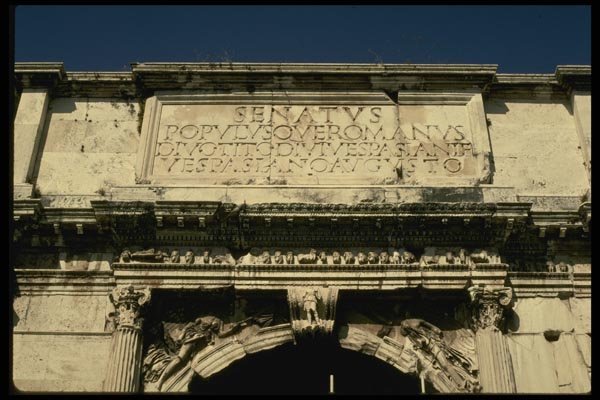 149016 Senate Inscription Over Archway A4 Photo Print