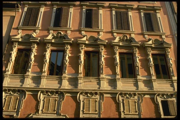 149031 Detail Of Windows In A Building Of Rome A4 Photo Print