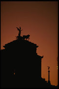 149034 Sunset On The Statues At Piazza Venezia A4 Photo Print