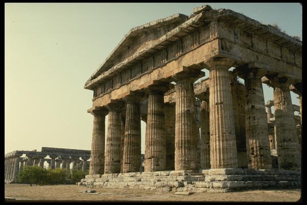 149083 First Hera Temple, 550 BC With Second Hera Temple, 450 BC A4 Photo Print