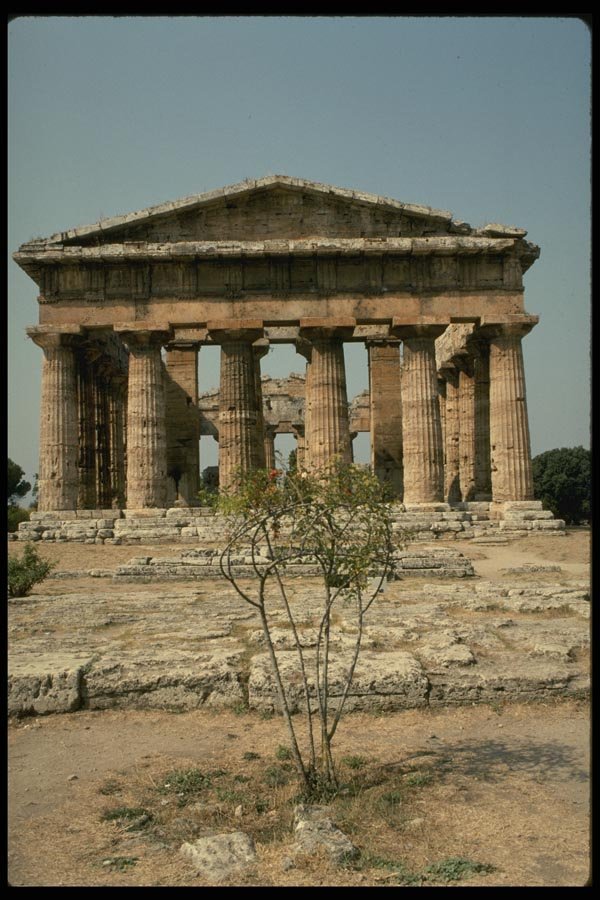 149085 Second Hera Temple And Surrounding Landscape, Paestum A4 Photo Print