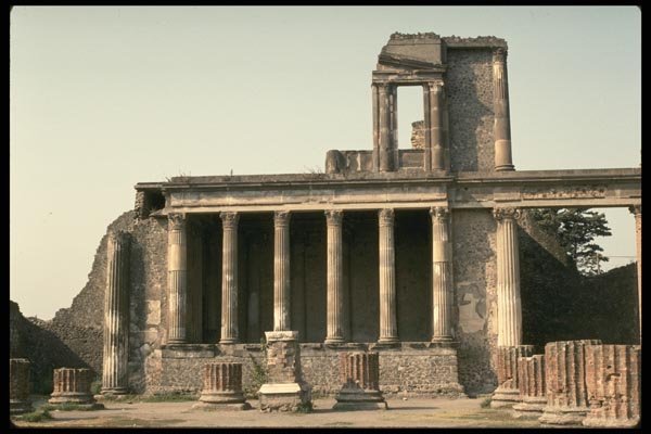 149092 Columns And Basilica, Pompeii A4 Photo Print