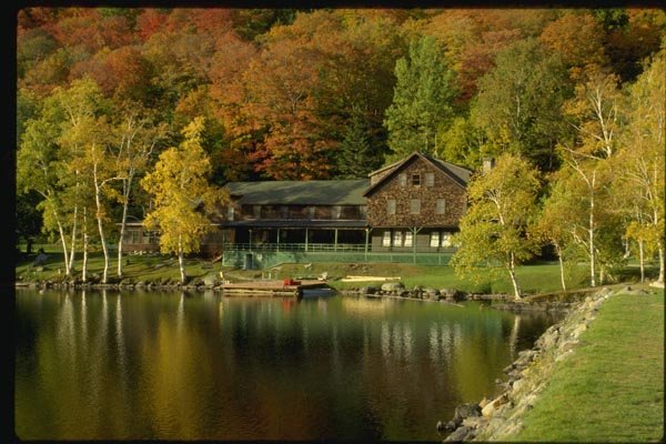 150003 Vermont Chalet By The Lake A4 Photo Print