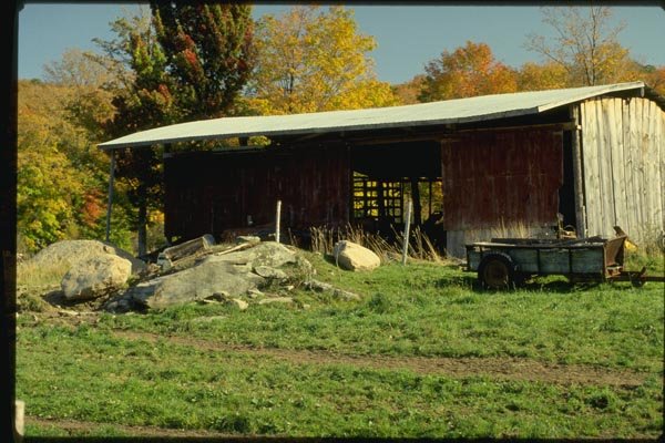 150047 Barn And Wagon A4 Photo Print