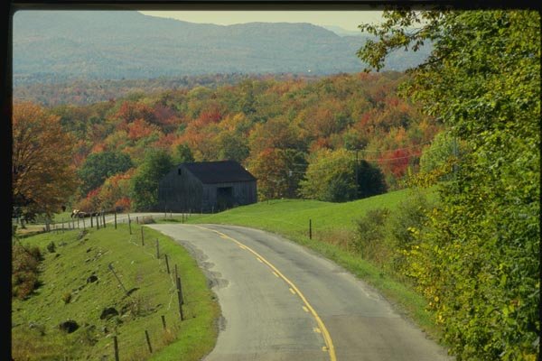 150072 Barn By Road A4 Photo Print