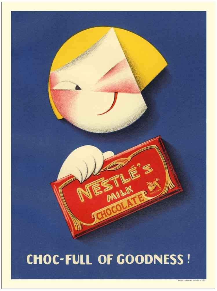 150401 Nestle Milk Chocolate 1920S advert A4 Photo Print