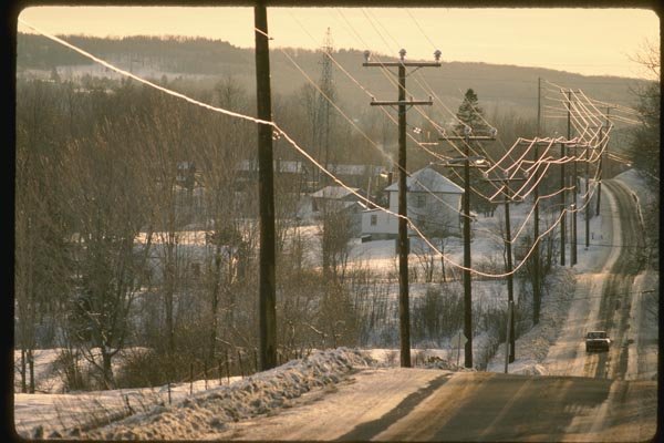 151023 Winter Road With Telephone Wires A4 Photo Print
