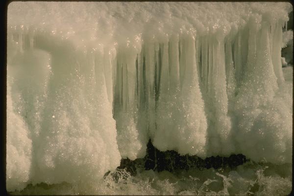 151058 Icicles, Rushing Water Chutes A4 Photo Print