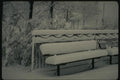 151078 Snow Covered Bench And Fence A4 Photo Print