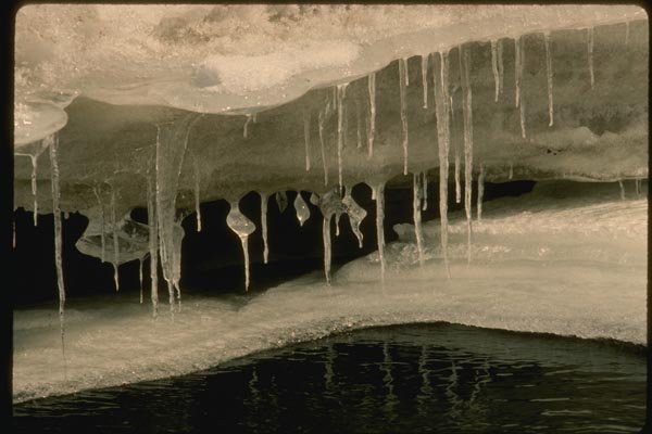 151086 Icicles, Snow, Water Chutes A4 Photo Print