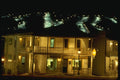 151091 Night Ski hill Over Town A4 Photo Print