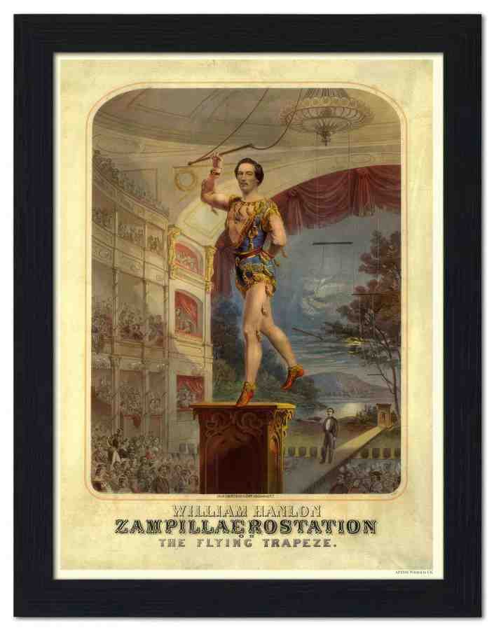151E william hanlon zampillaerostation flying trapeze 2 Vintage Advert A4 Photo Print