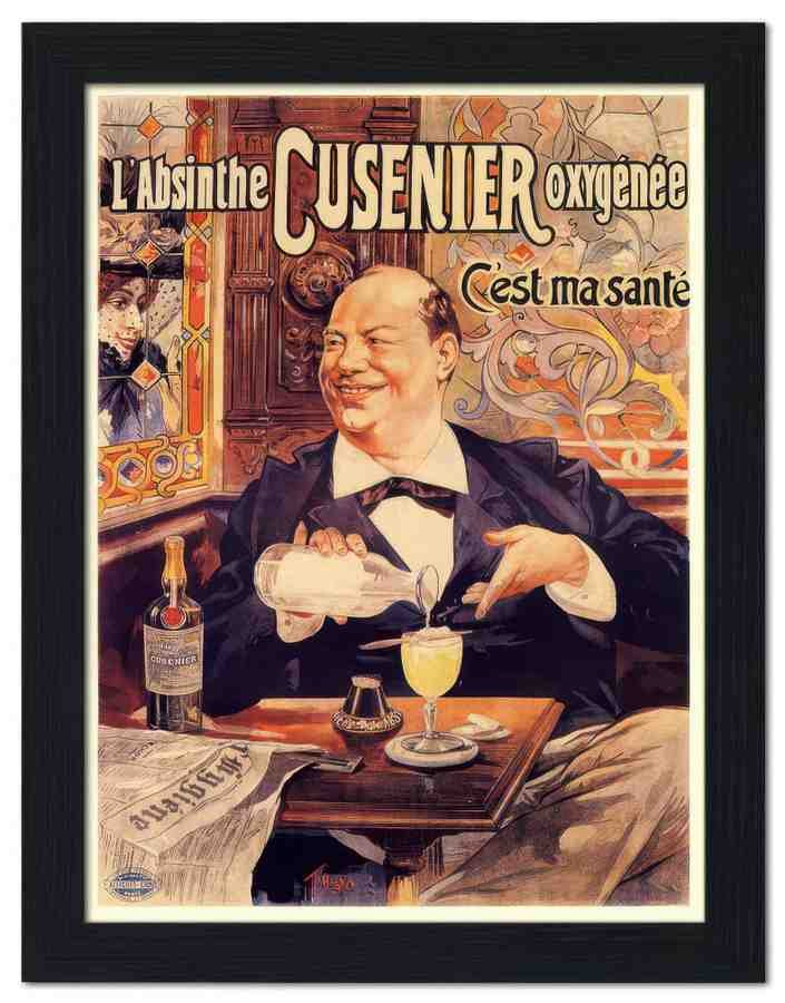 1523 absinthe cusenier fransisco tamagno drinks poster 1890s 2 Vintage Advert A4 Photo Print