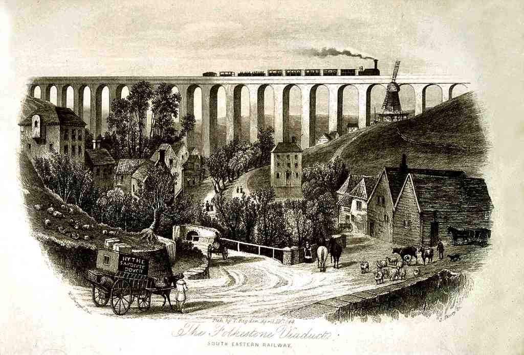 153 The Folkestone Viaduct Vintage A4 Photo Print