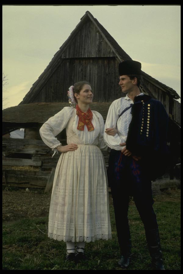 154023 Traditional Clothing In Mraclin Village A4 Photo Print