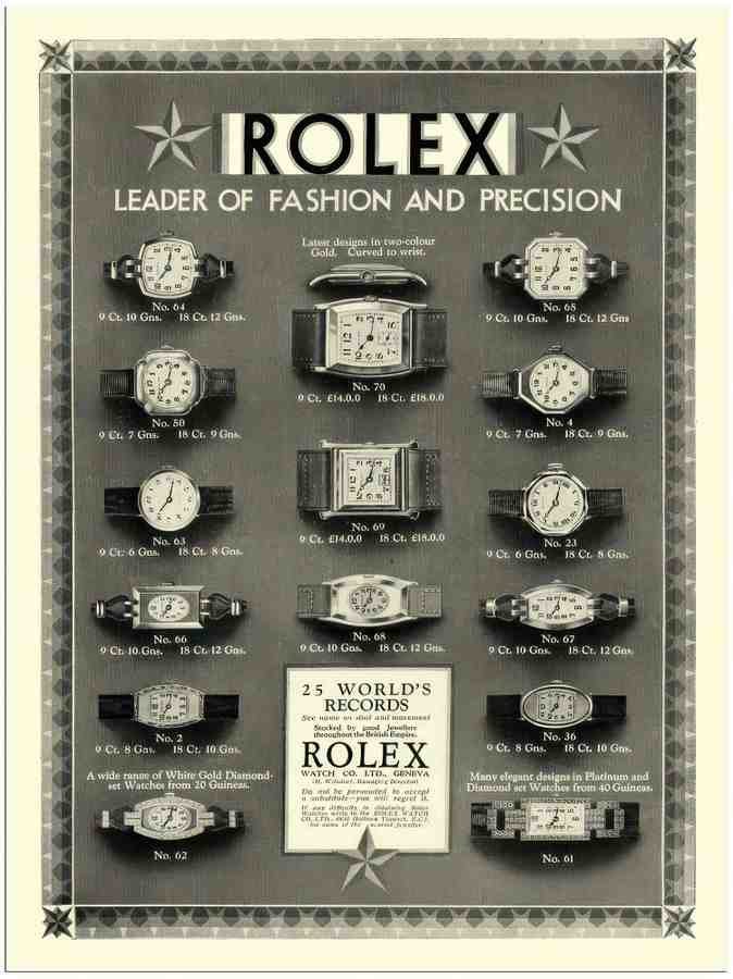 155 rolex watches advert 1920s 2 Vintage Advert A4 Photo Print