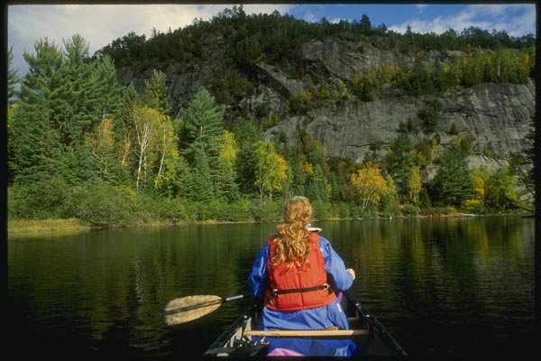 155017 Fall Canoeing Quebec A4 Photo Print