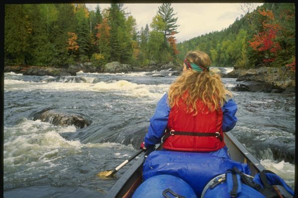 155019 White Water Canoeing Dumoine River, Quebec A4 Photo Print