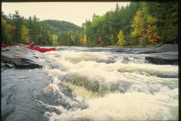 155022 Canoe In Rapids Quebec A4 Photo Print